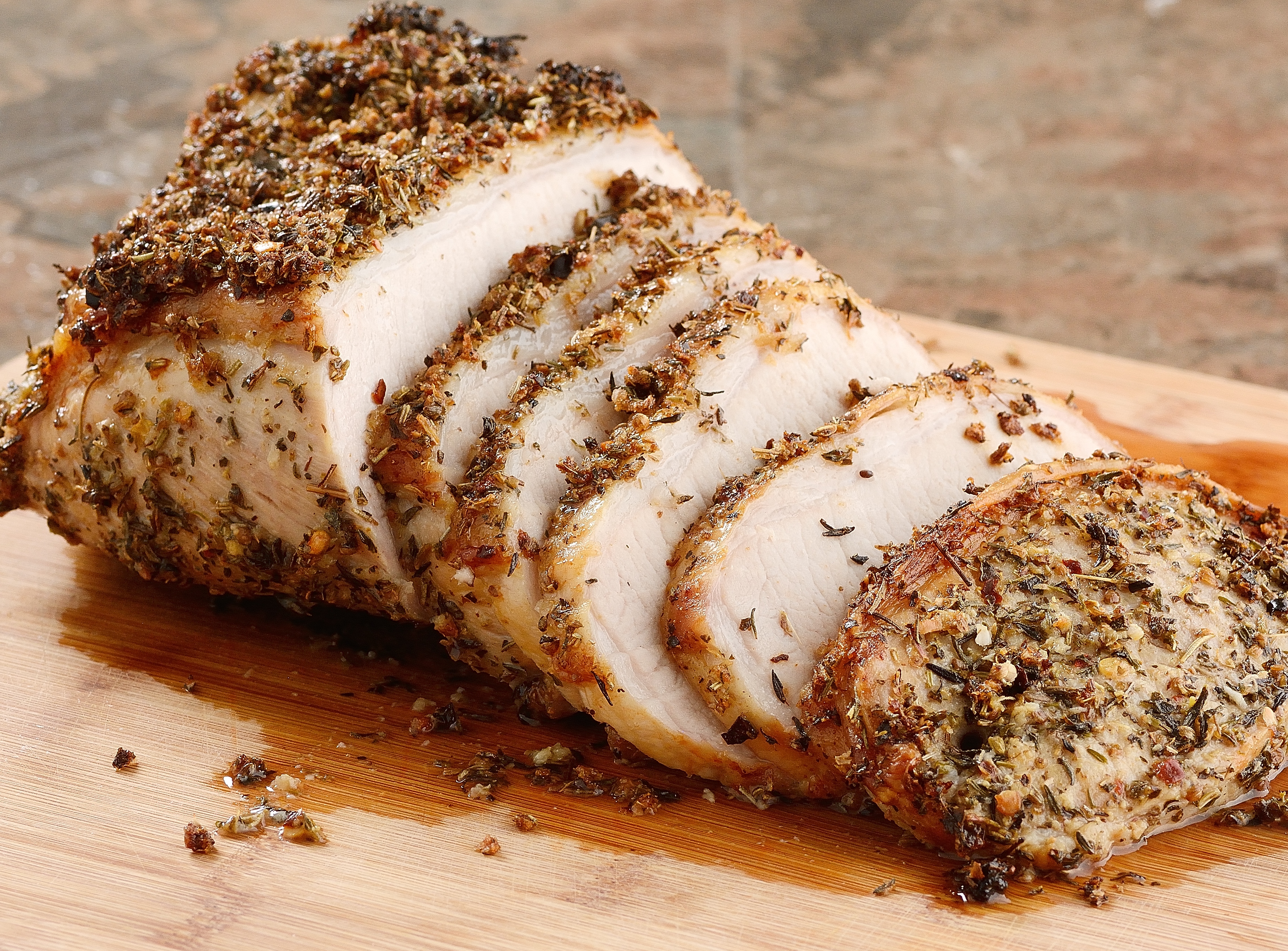 Herb Crusted Roast Pork Loin - Thriving on Real Food
