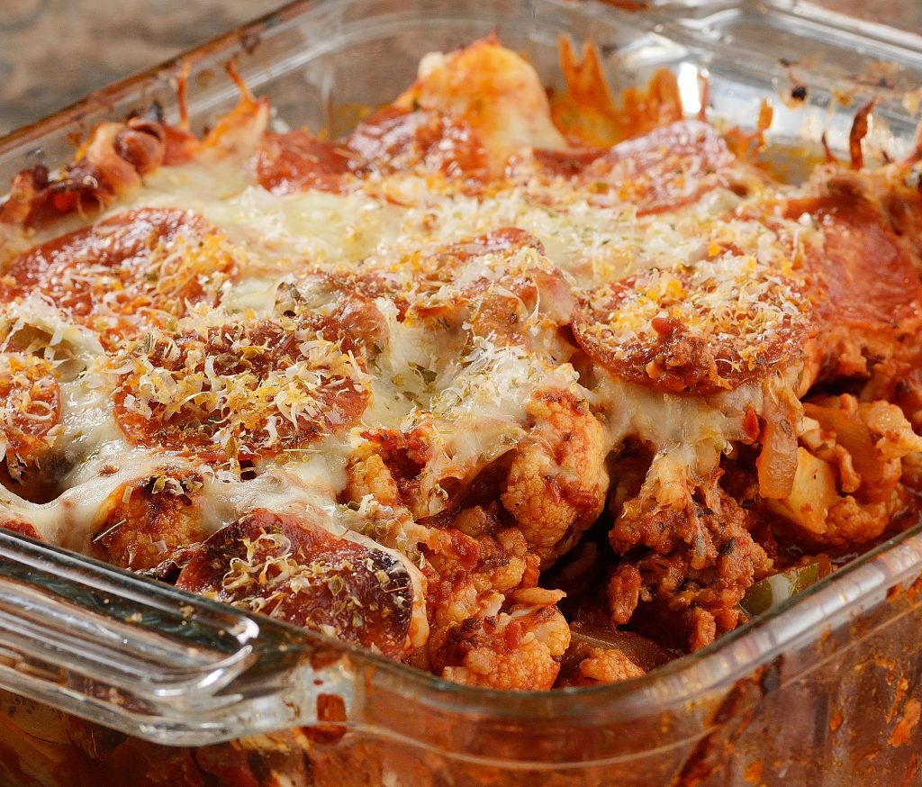 Cauliflower Pizza Casserole Thriving on Real Food